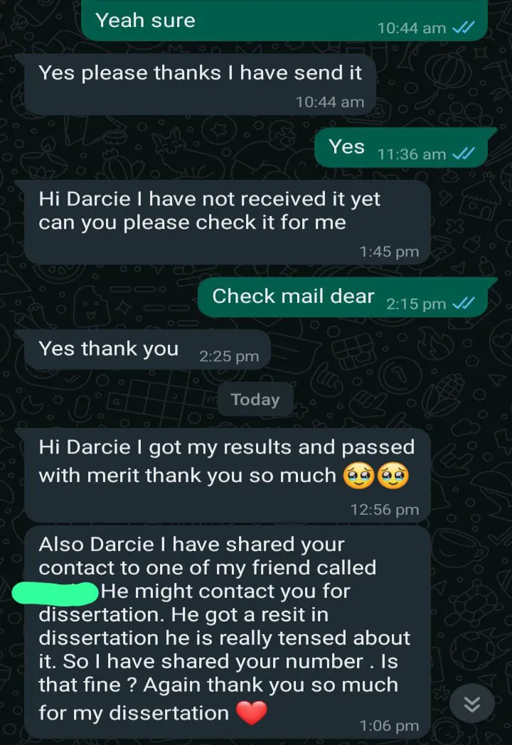 Dissertation Merit result