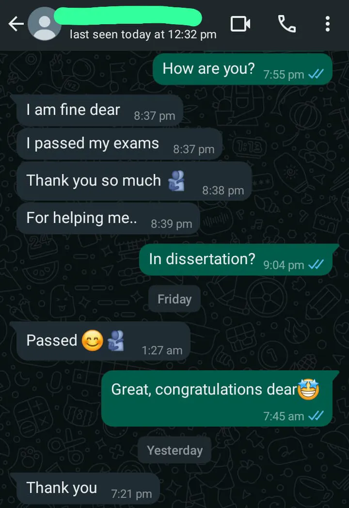 Dissertation Pass result